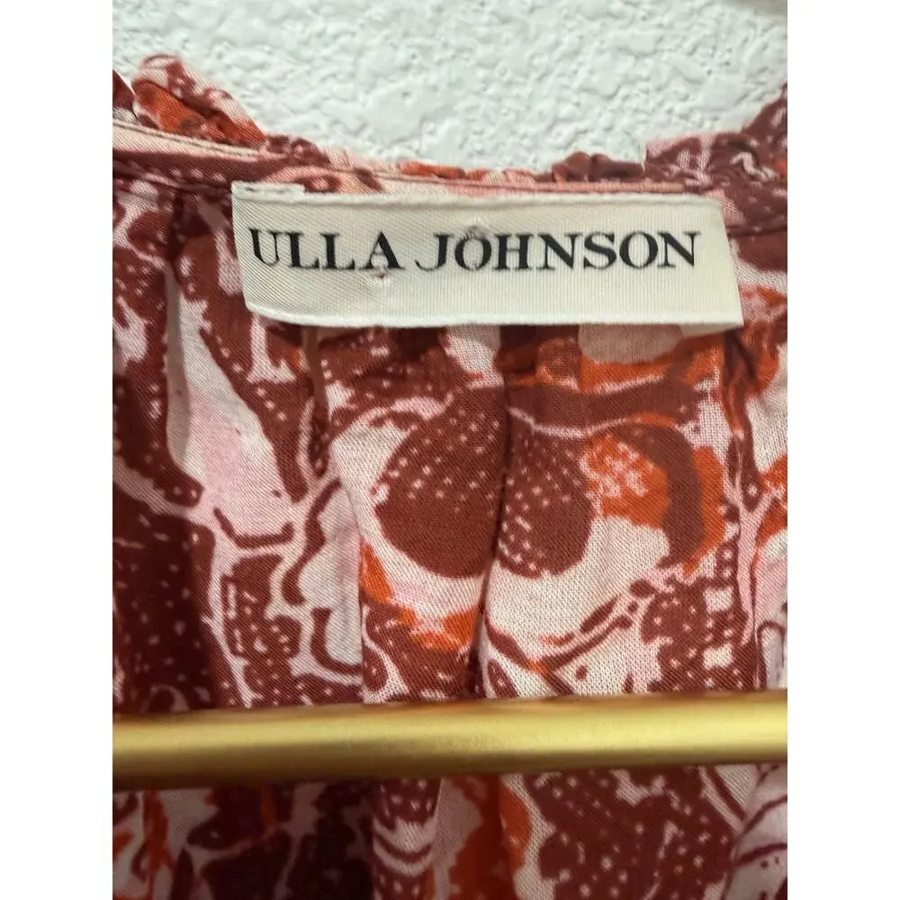 Ulla Johnson Gabi Blouse Flutter Floral Bohemian Sleeveless Women’s Size 8